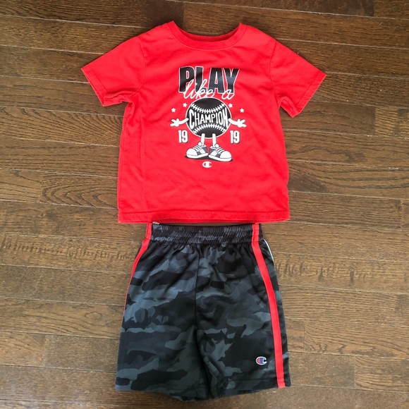 red champion shirt outfit